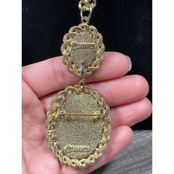 OLD VIENNA Sarah Cov Coventry Set Necklace & Detachable Brooch Ring Vintage - Picture 6 of 12